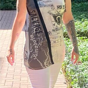 Salvage Asymmetrical Dress in Black and Gray